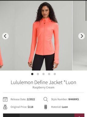 lululemon athletica Define Jacket in coral raspberry